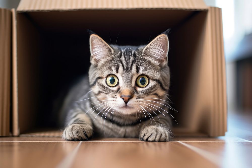 Cardboard box animal mammal. AI generated Image by rawpixel.