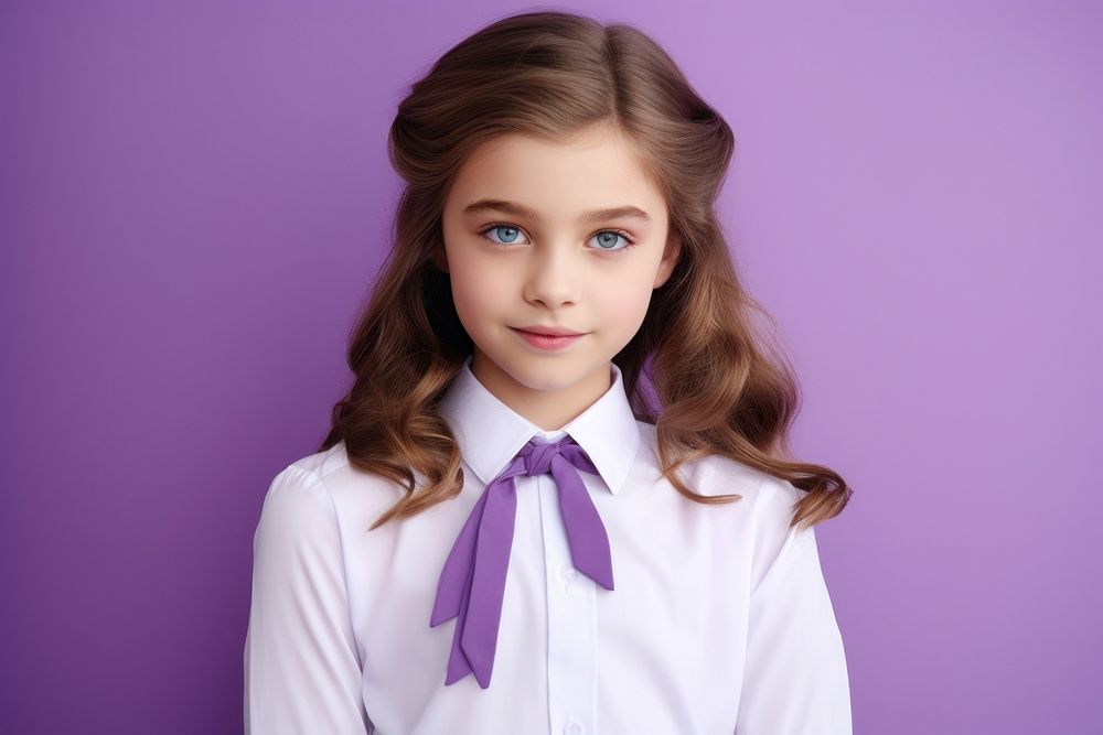 Purple portrait photo cute. AI generated Image by rawpixel.