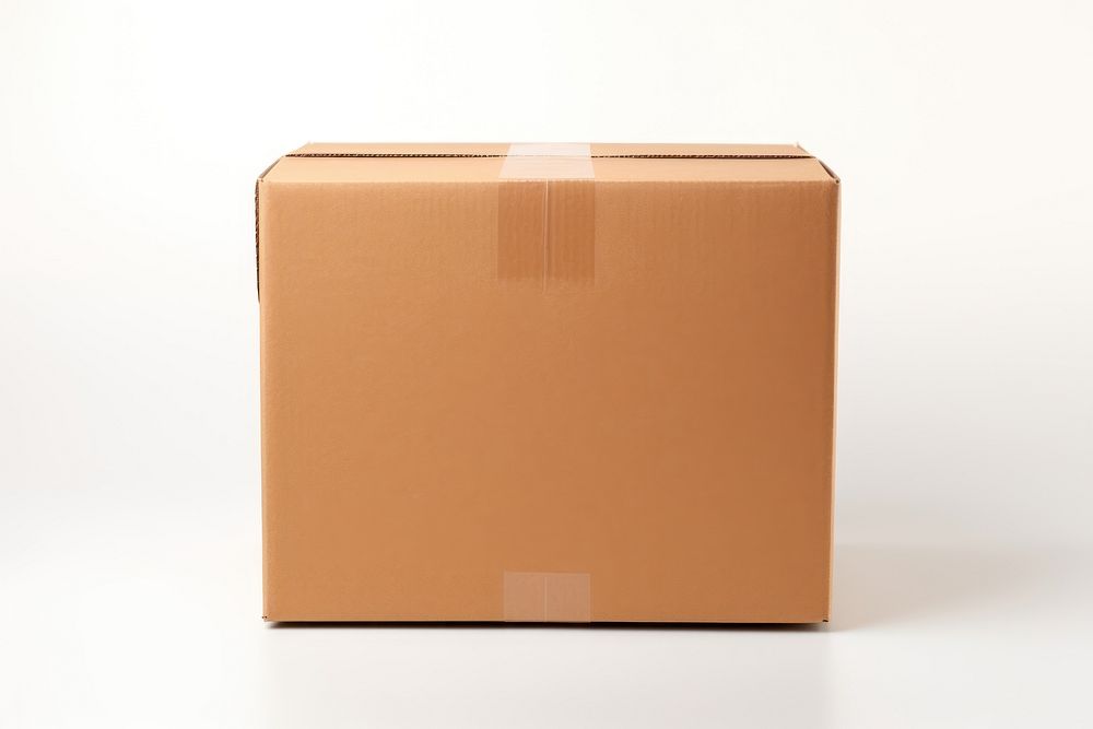 Box cardboard carton white background. 