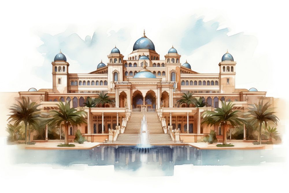 Abu Dhabi architecture building palace. AI generated Image by rawpixel.