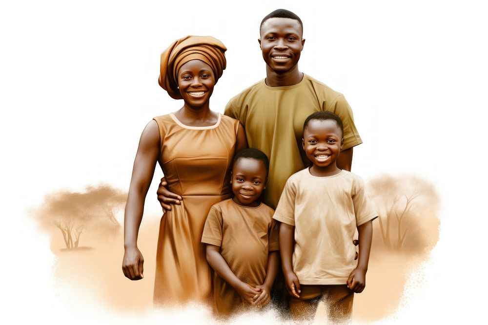 African family portrait adult child. AI generated Image by rawpixel.