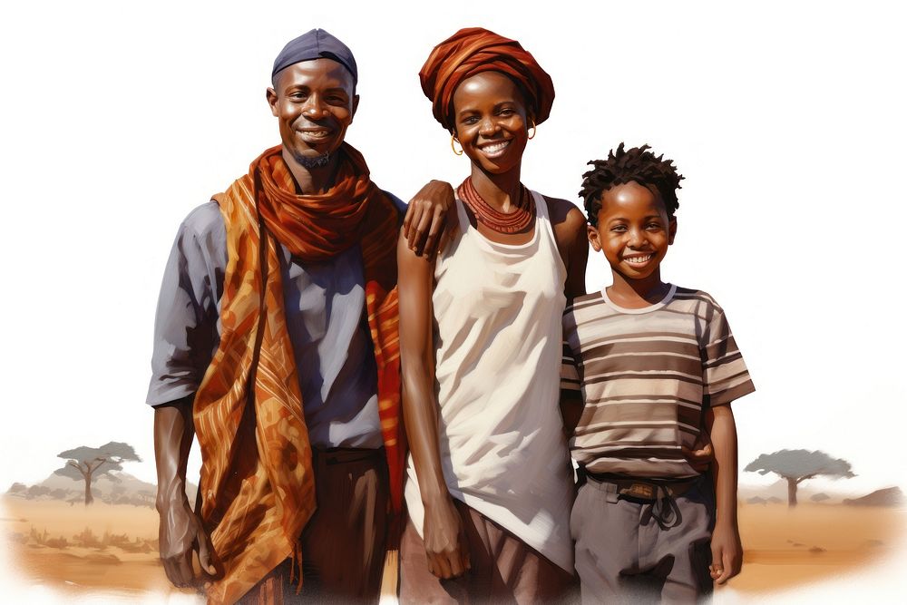 African family portrait adult smile. AI generated Image by rawpixel.