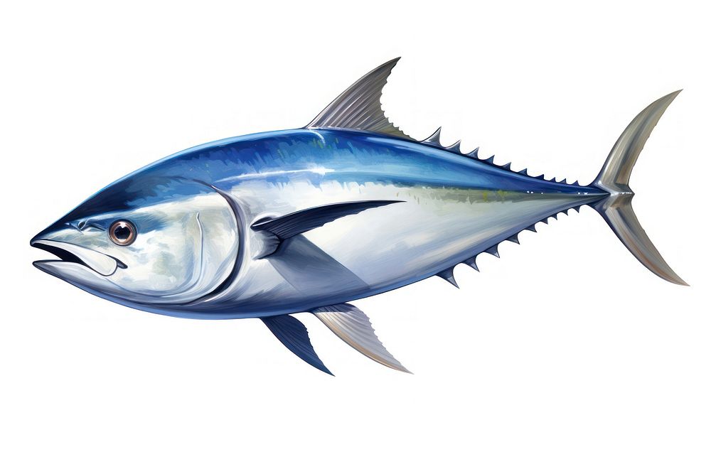 Animal fish tuna, digital paint illustration. AI generated image