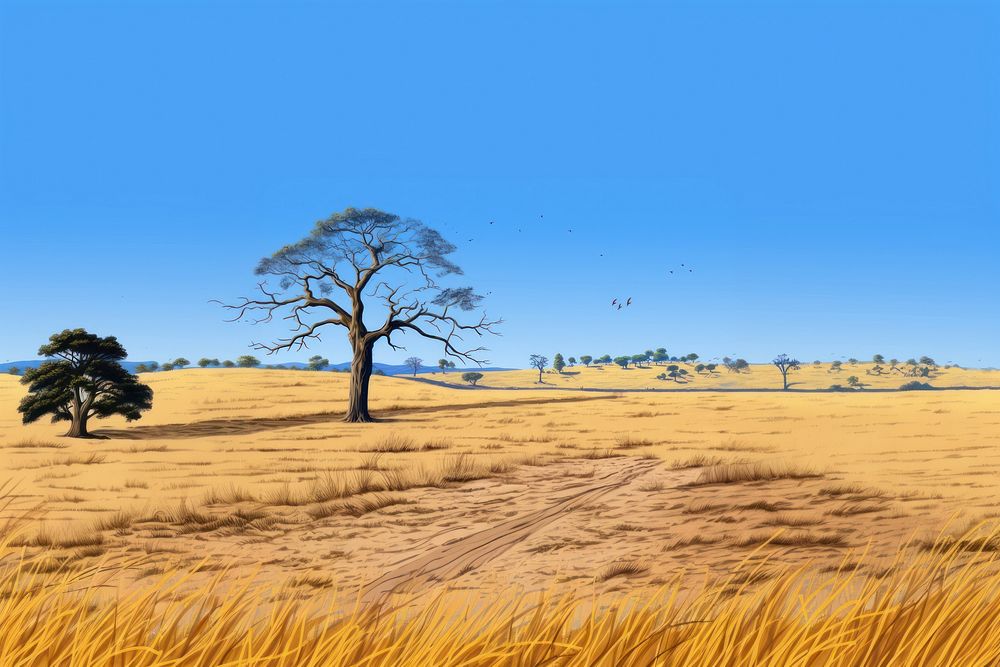 Landscape Savanna Grassland Outdoors Premium Photo Illustration Rawpixel 4822