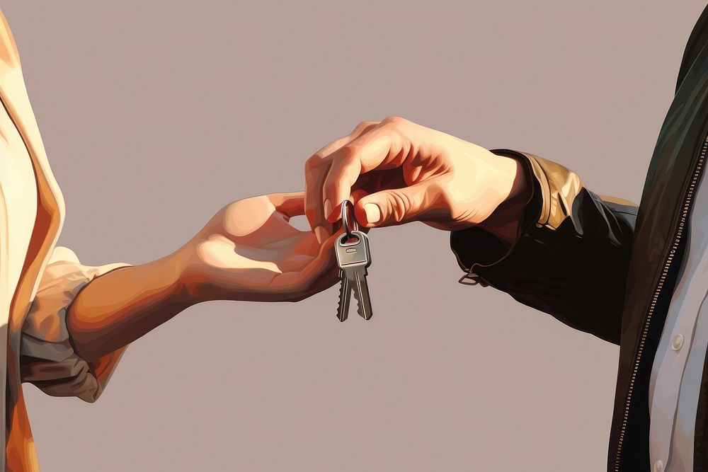 Car key hand togetherness architecture. AI generated Image by rawpixel.