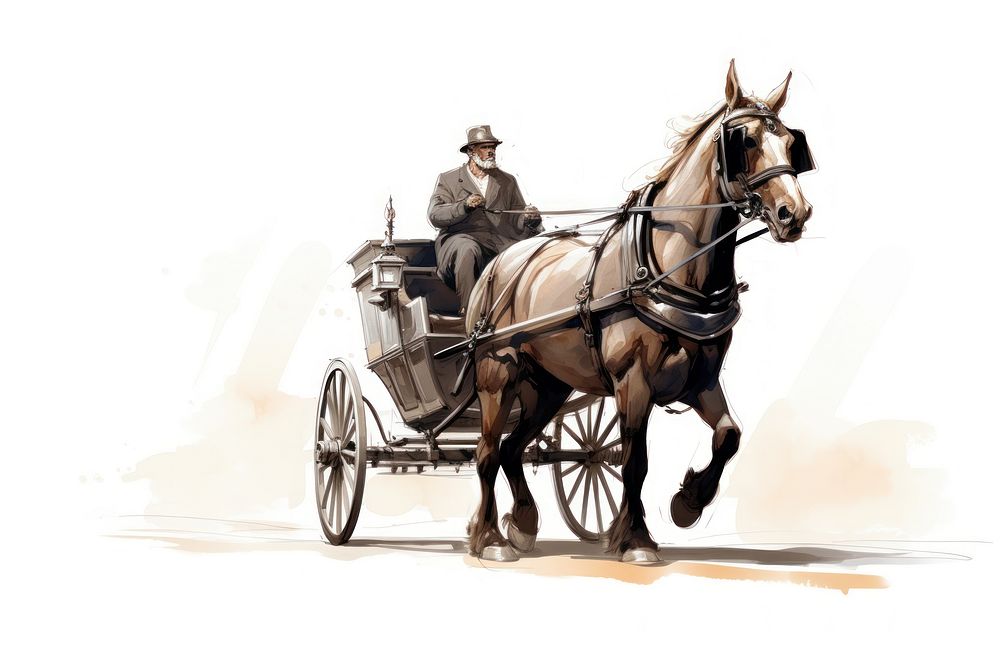 Horse carriage vehicle drawing mammal. AI generated Image by rawpixel.