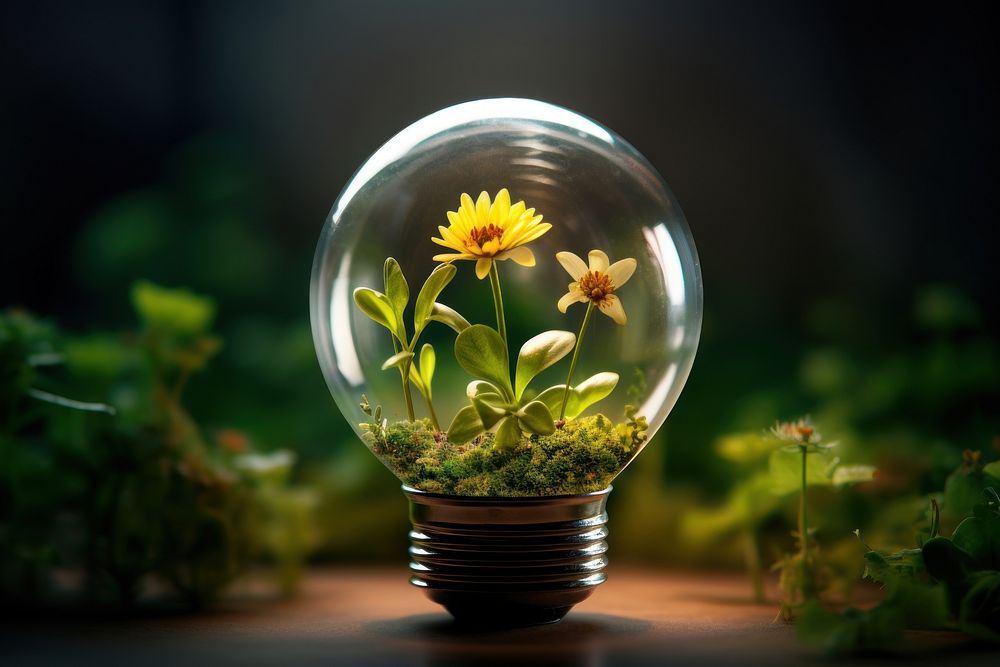 Lightbulb flower sphere plant. AI generated Image by rawpixel.