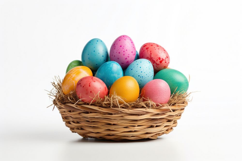 Egg basket easter food. AI generated Image by rawpixel.
