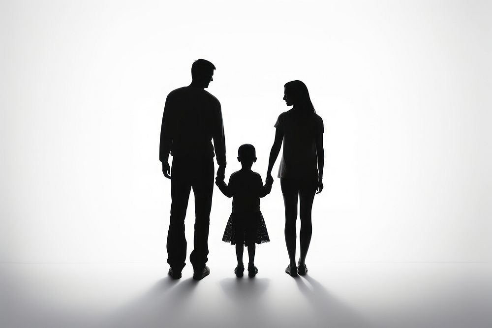 Child silhouette walking family. AI generated Image by rawpixel.