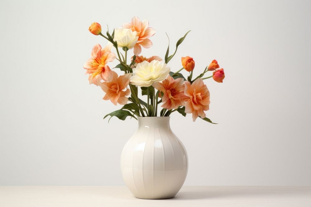 Flower vase plant white. AI generated Image by rawpixel.