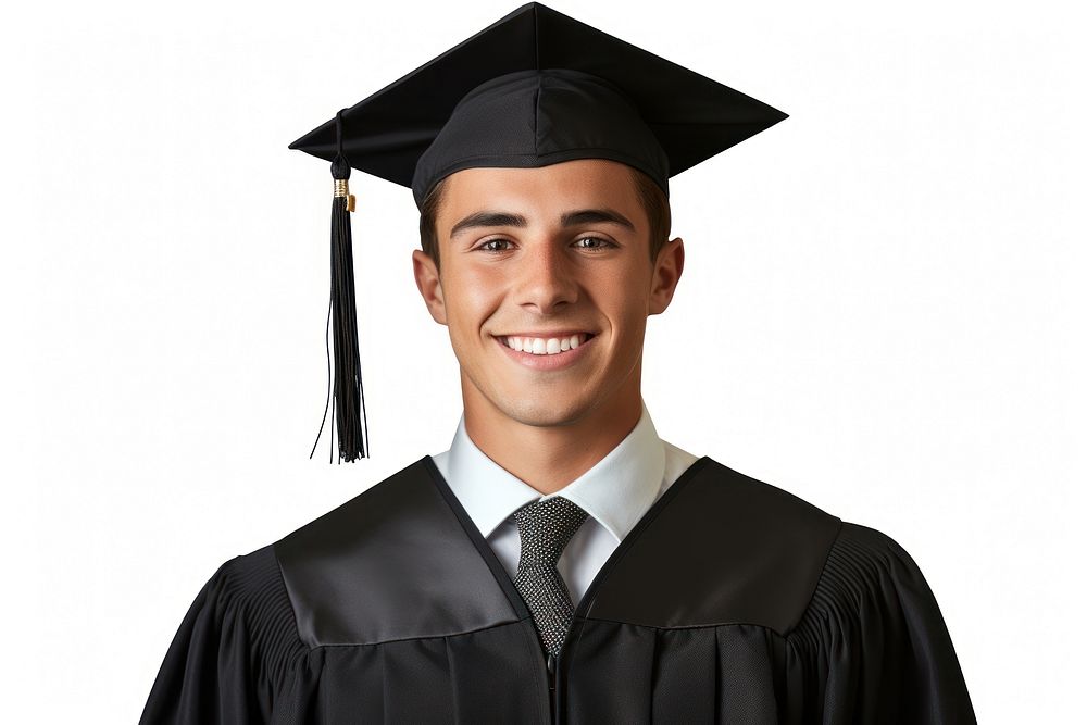 Graduation ceremony student white background. AI generated Image by rawpixel.