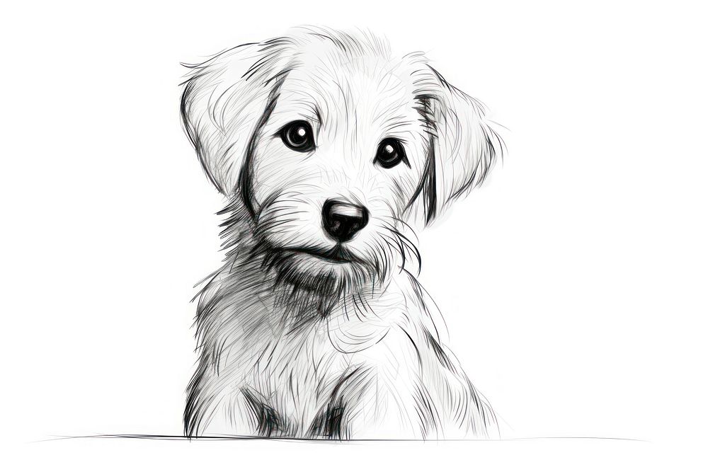 Dog drawing mammal animal. AI generated Image by rawpixel.