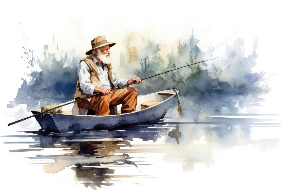 Fishing outdoors vehicle rowboat. AI generated Image by rawpixel.
