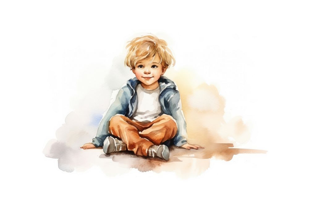 Portrait sitting child baby. AI generated Image by rawpixel.