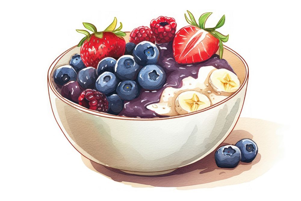 Bowl blueberry dessert fruit. AI generated Image by rawpixel.