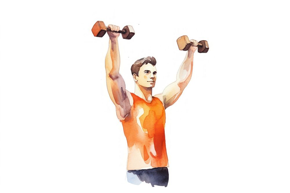 Dumbbell exercise sports adult. AI generated Image by rawpixel.