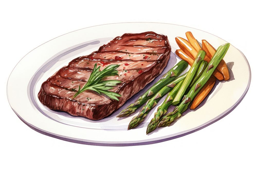 Steak plate food beef. AI generated Image by rawpixel.