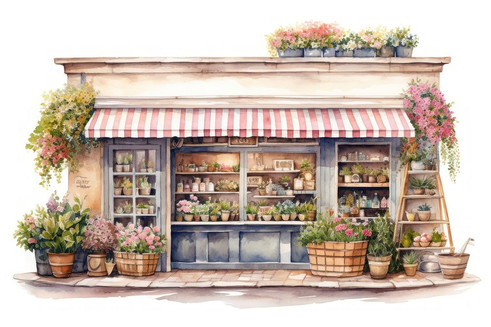 Flower plant shop architecture. 