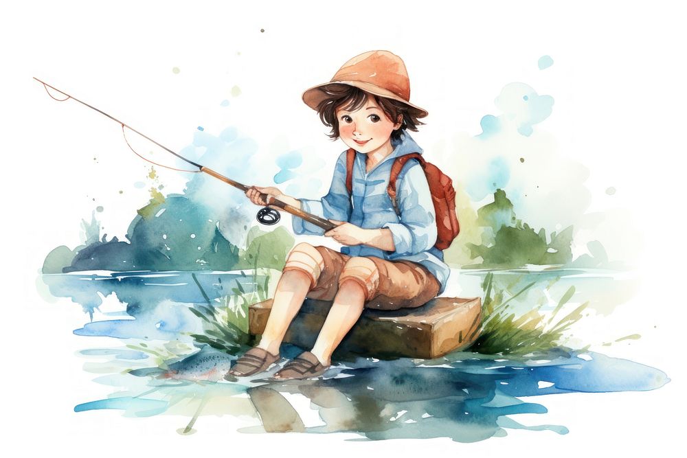 Fishing outdoors water relaxation. AI generated Image by rawpixel.