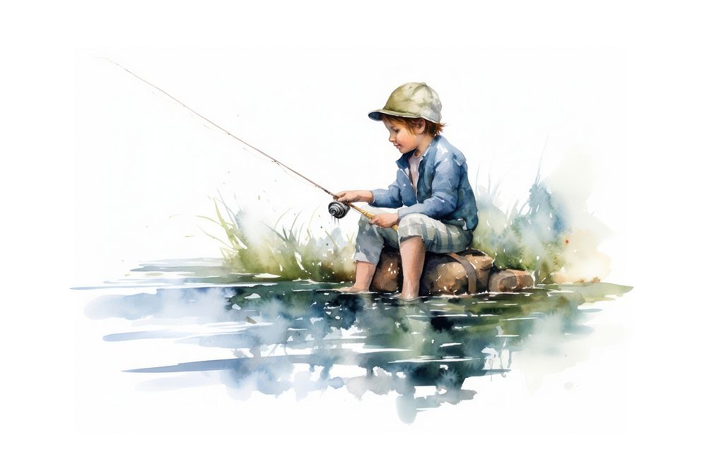 Fishing recreation outdoors water. AI generated Image by rawpixel.