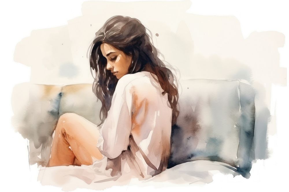 Painting portrait adult woman. AI generated Image by rawpixel.