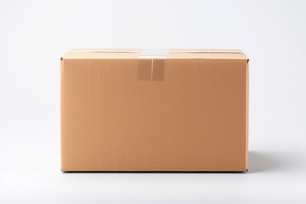 Box cardboard carton white background. 