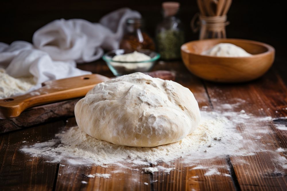 Dough bread table food. AI generated Image by rawpixel.
