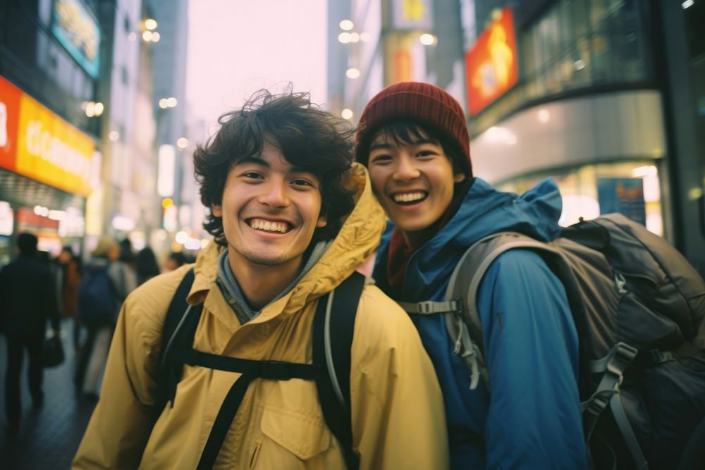 Backpack smile adult happy. 