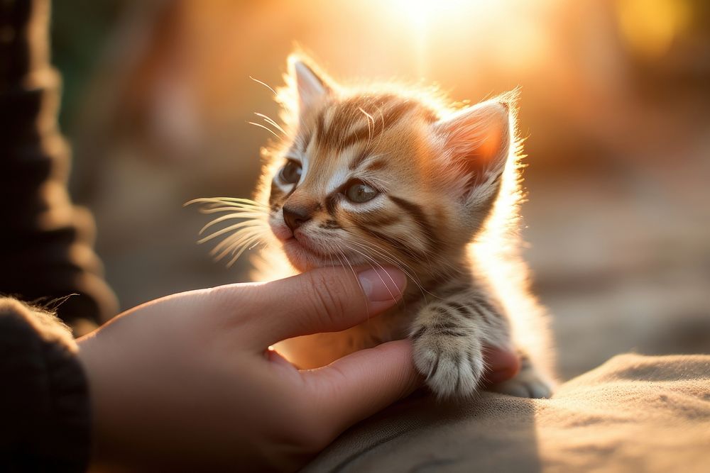 Kitten mammal animal hand. AI generated Image by rawpixel.