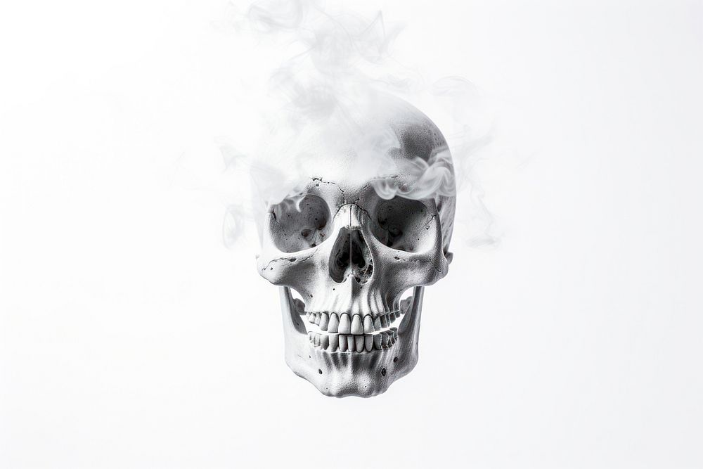 Smoke human human skull monochrome. AI generated Image by rawpixel.