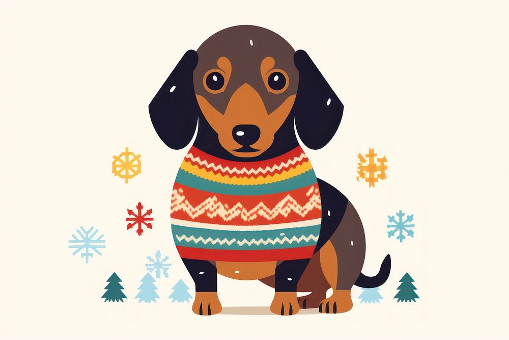 Dachshund christmas sweater animal. AI | Free Photo Illustration - rawpixel