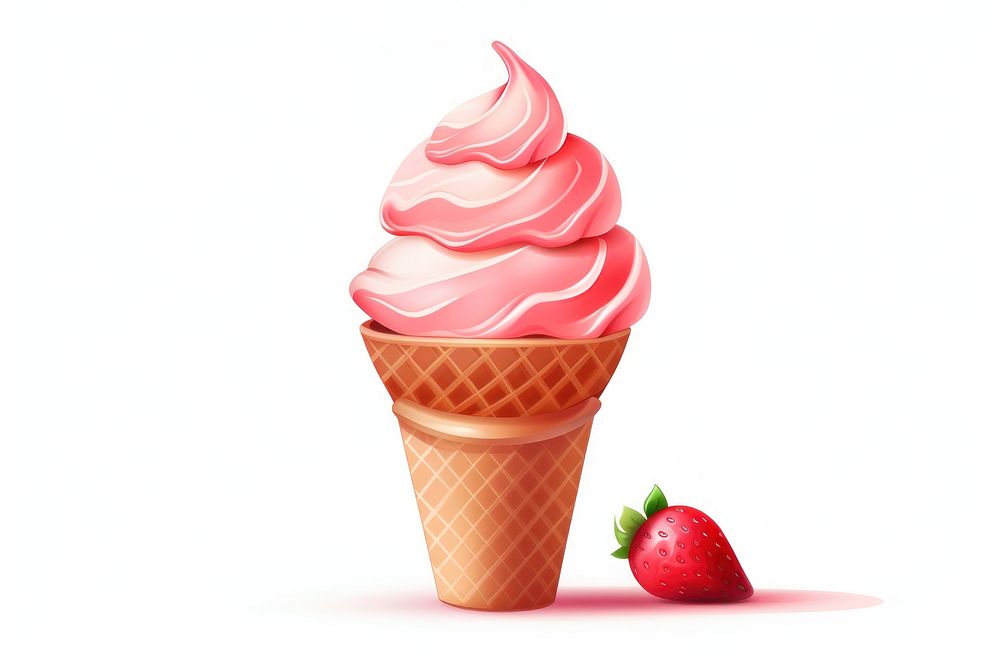 Cream strawberry dessert food. AI generated Image by rawpixel.