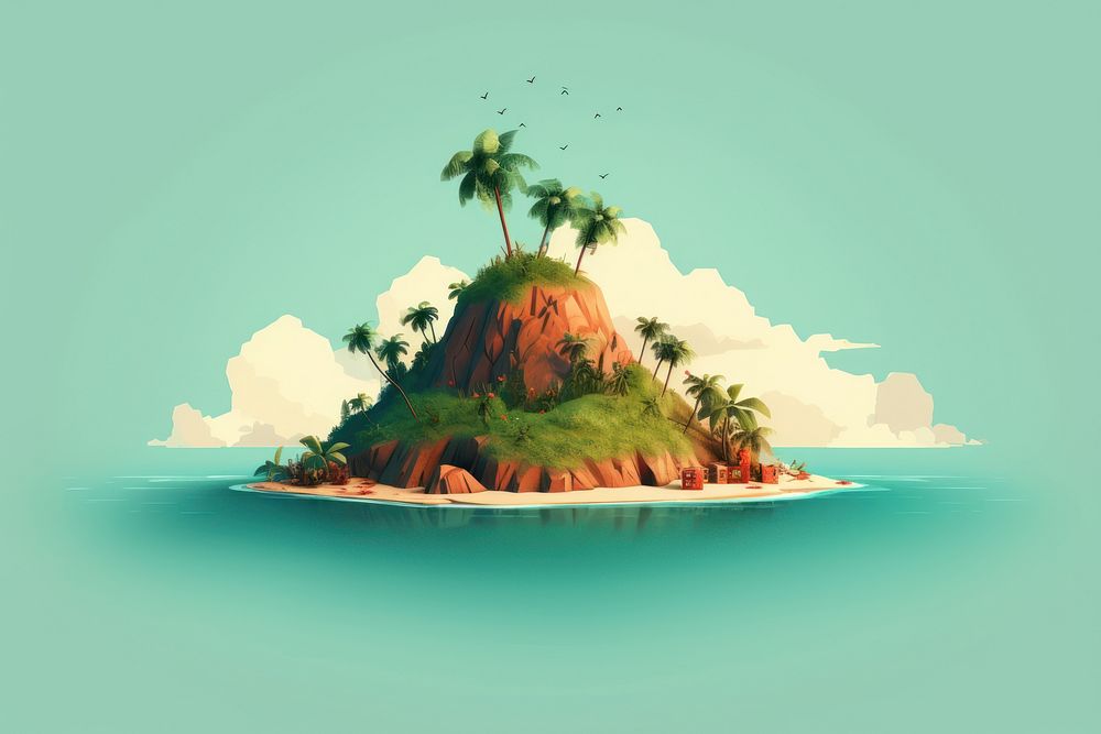 Island outdoors nature plant. AI generated Image by rawpixel.