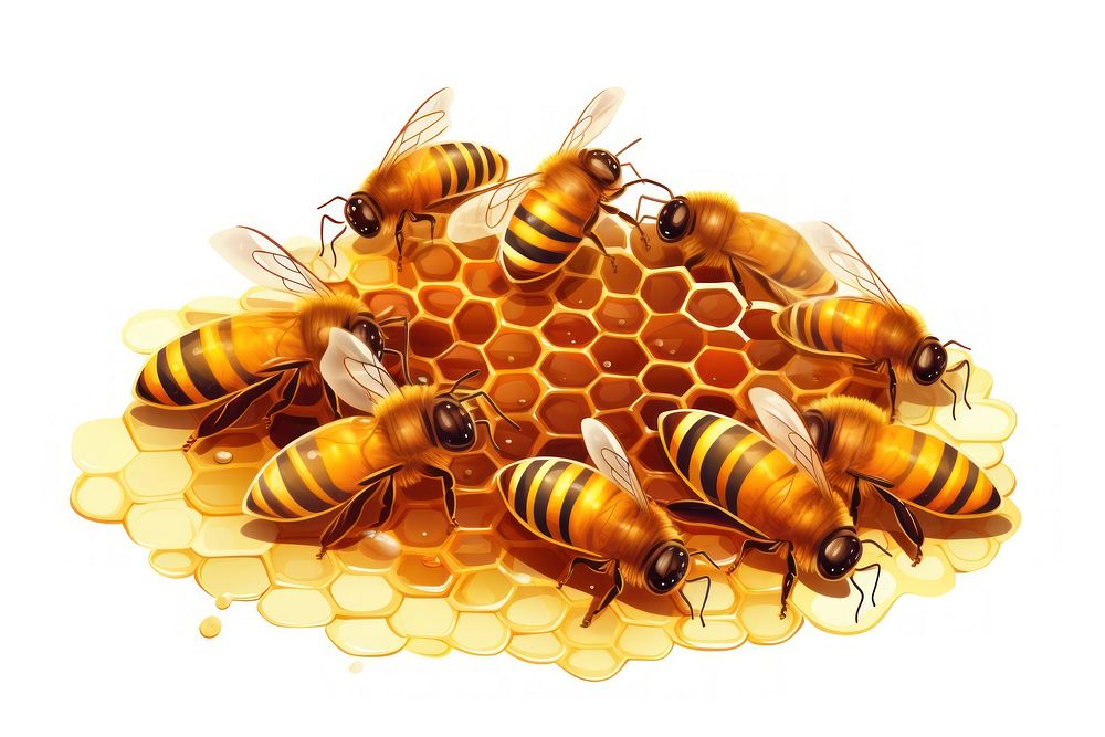 Honeycomb bee beehive animal. AI generated Image by rawpixel.