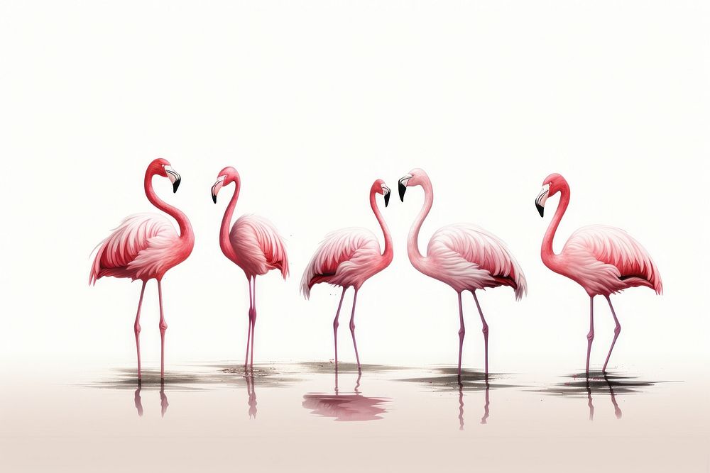 Flamingo animal bird reflection. AI generated Image by rawpixel.