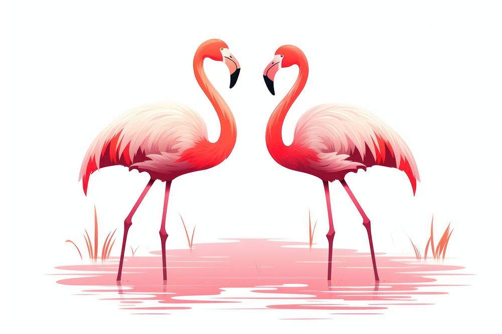 Flamingo animal bird spoonbill. AI generated Image by rawpixel.