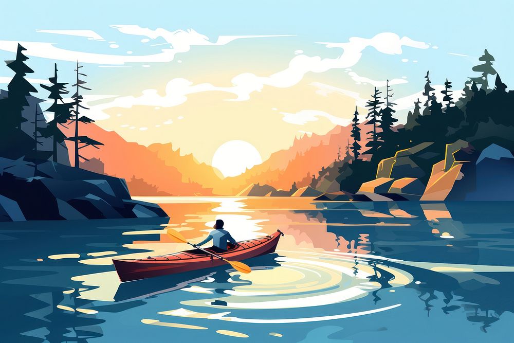 Kayak outdoors vehicle nature. AI generated Image by rawpixel.