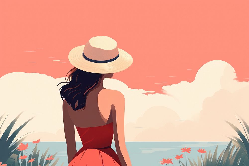 Summer adult tranquility relaxation. AI generated Image by rawpixel.