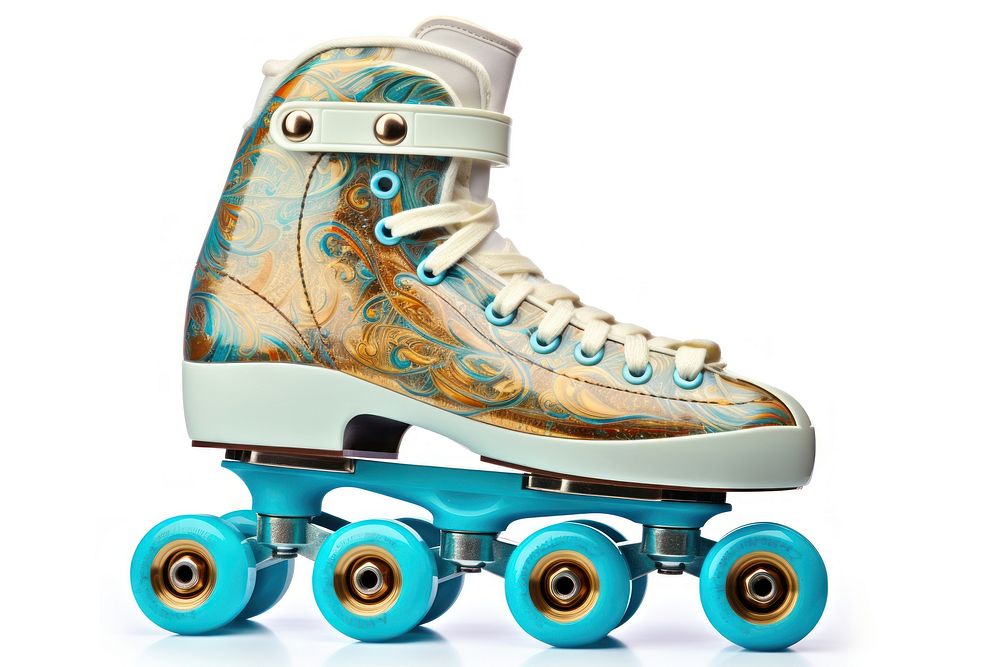 Playing roller skate white background roller skates skateboarding. AI generated Image by rawpixel.