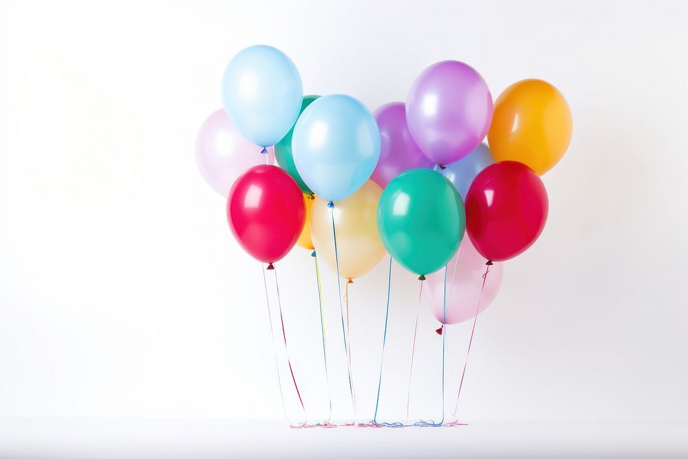 Balloon party white background anniversary. AI generated Image by rawpixel.