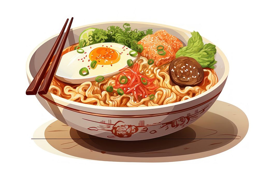 Food chopsticks noodle ramen. AI generated Image by rawpixel.