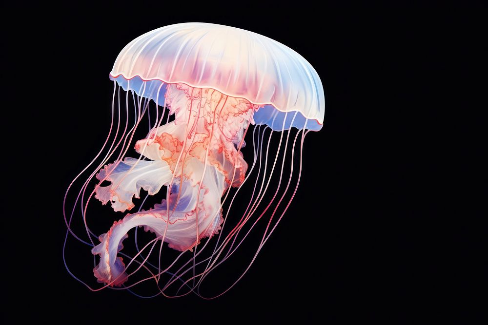 Jellyfish animal invertebrate transparent. AI generated Image by rawpixel.