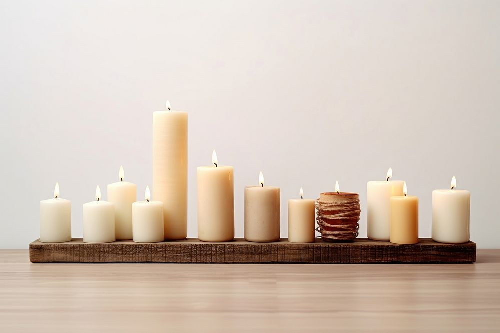 Candle table wood spirituality. AI generated Image by rawpixel.