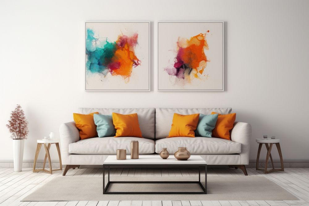 Room furniture painting cushion. AI generated Image by rawpixel.