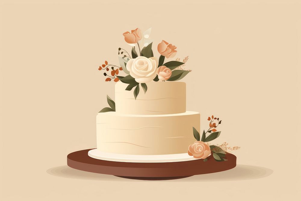 Wedding cake dessert flower. AI generated Image by rawpixel.