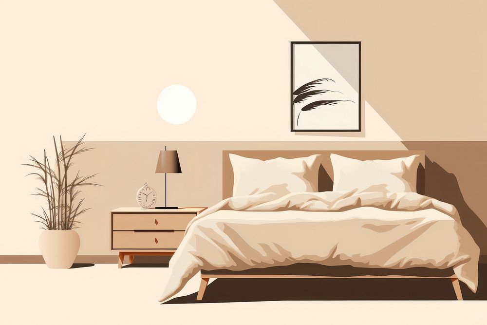 Room bed furniture cushion. AI generated Image by rawpixel.