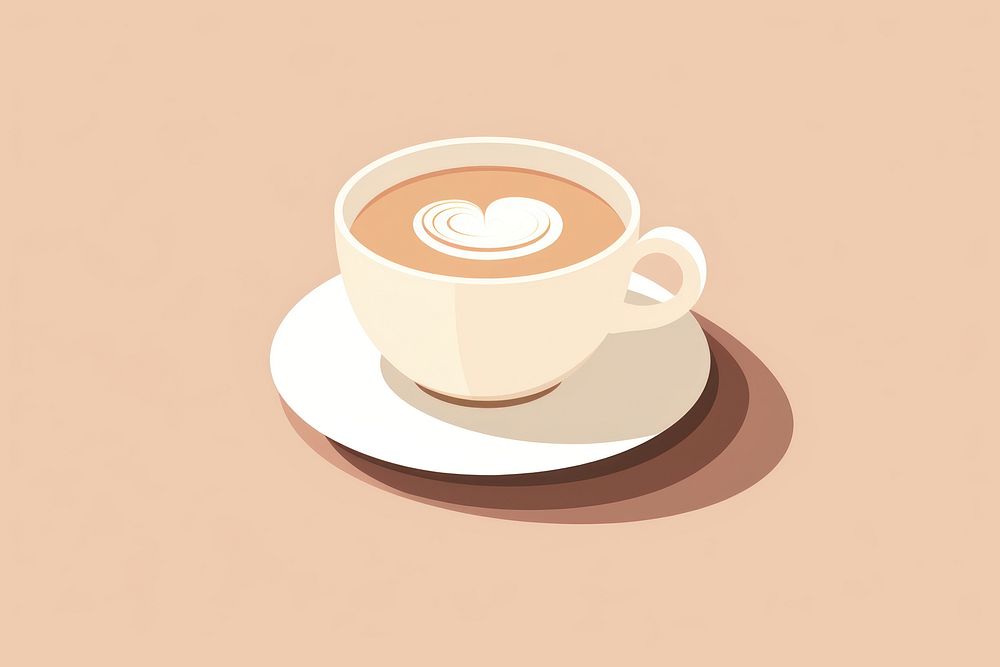 Coffee cup saucer latte. AI generated Image by rawpixel.