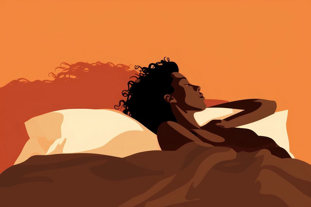 Adult woman silhouette relaxation. AI generated Image by rawpixel.