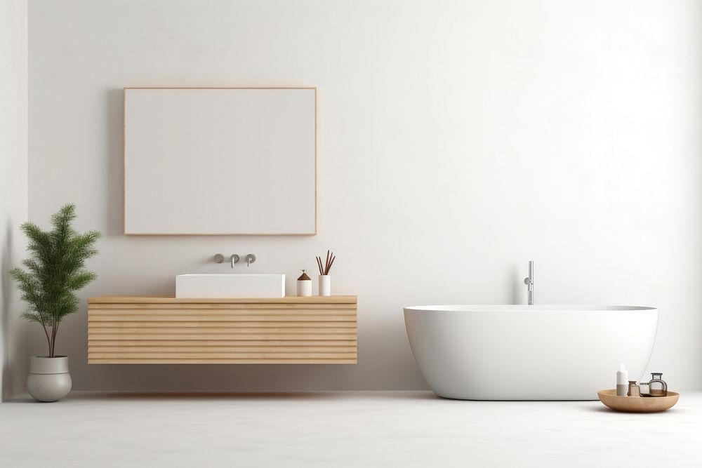 Bathroom bathtub architecture perfection. AI generated Image by rawpixel.
