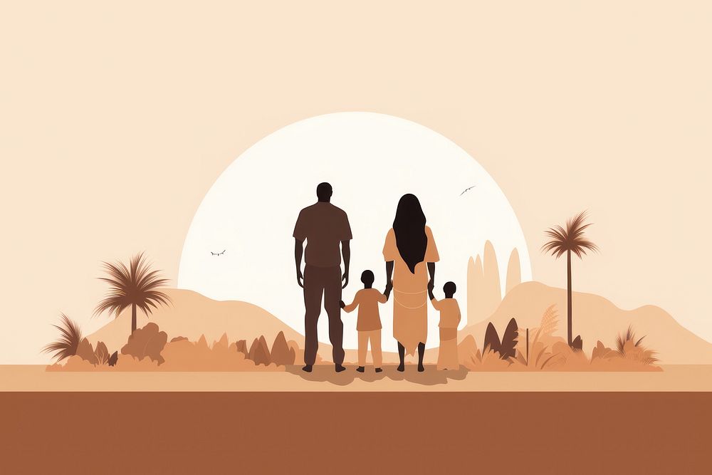 Outdoors walking family plant. AI generated Image by rawpixel.
